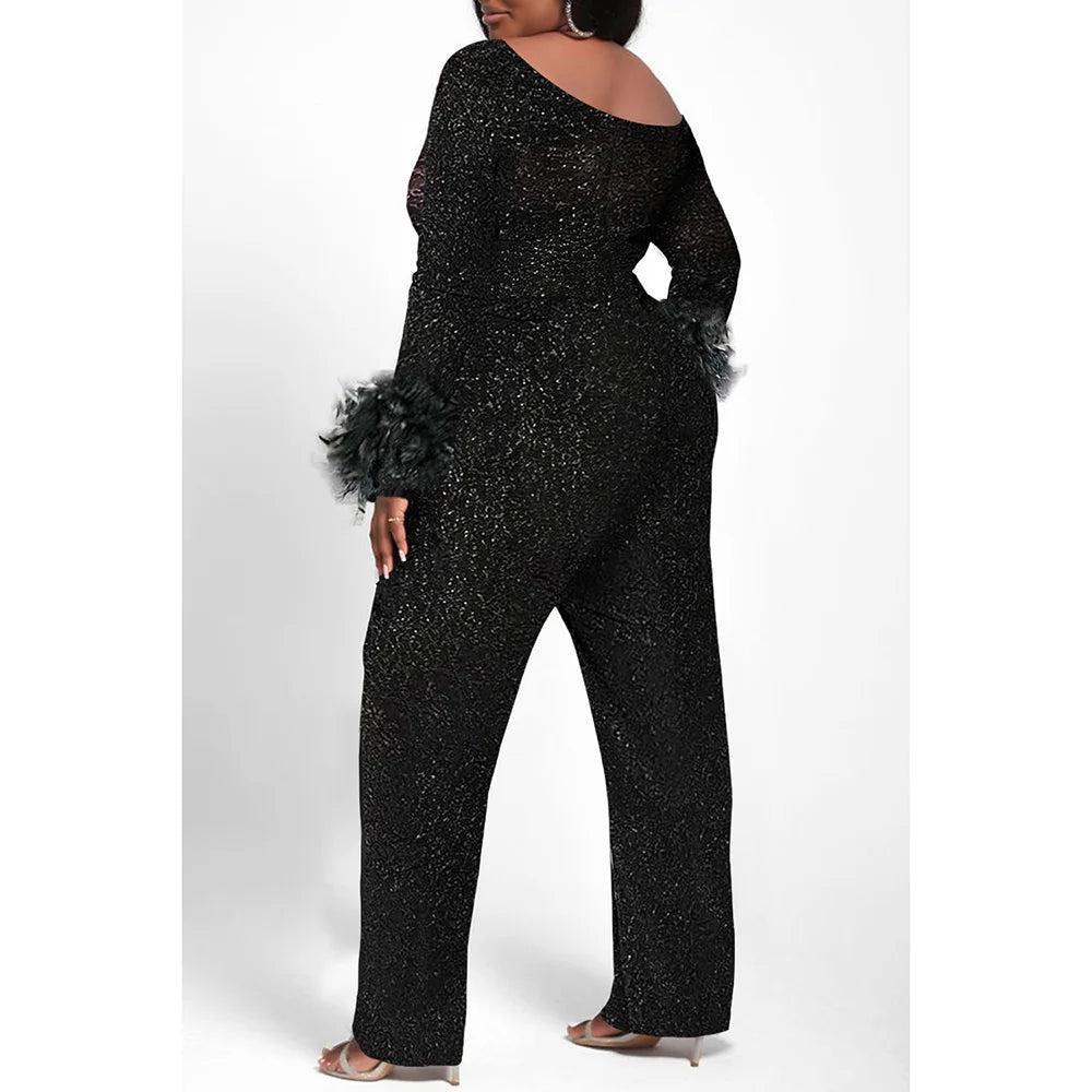 Black Glitter Jumpsuit