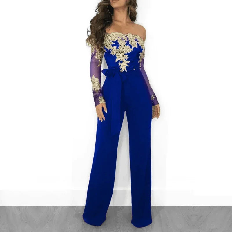 Appliques Slash Jumpsuit