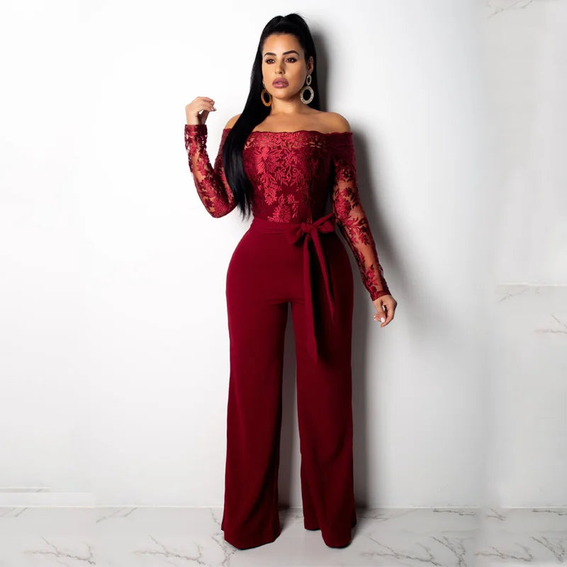 Appliques Slash Jumpsuit