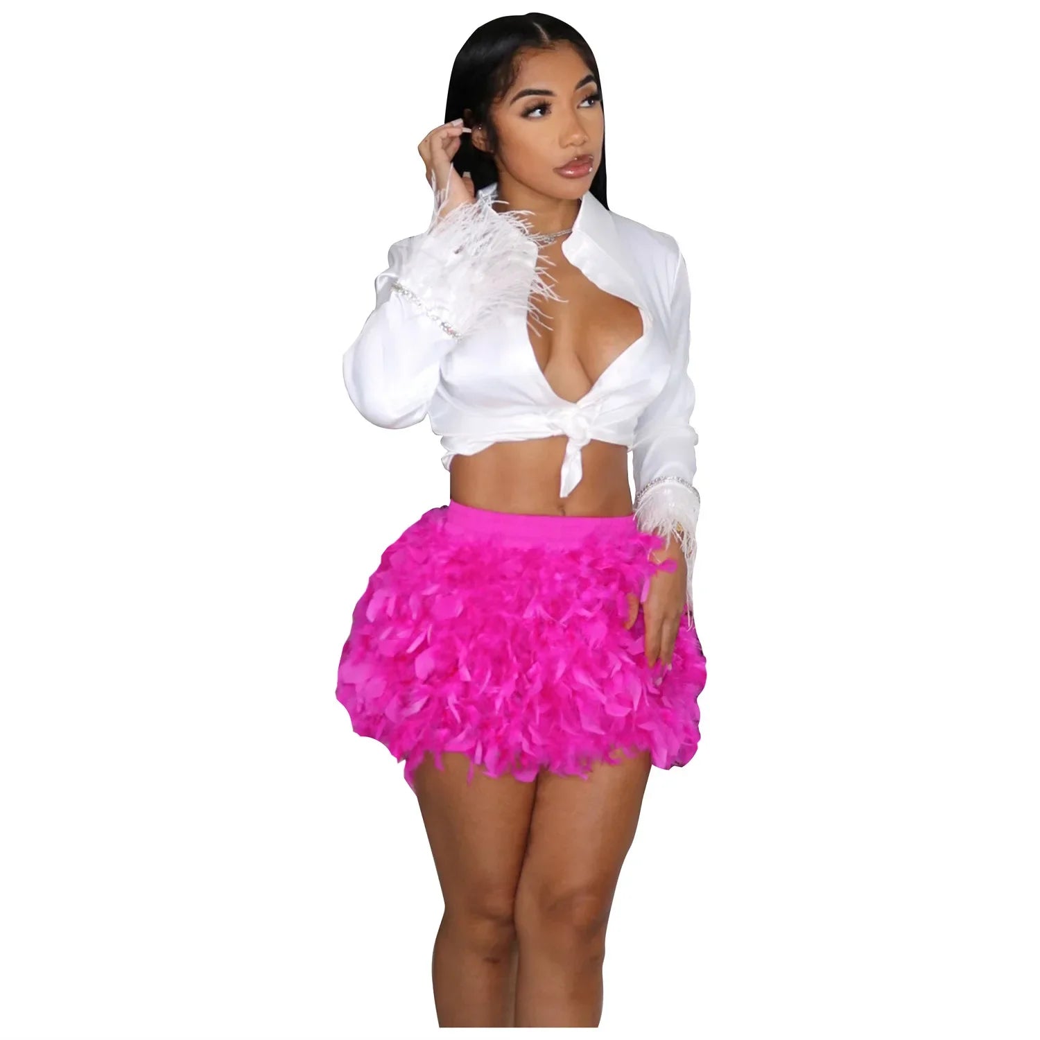 Feather Mini Skirt