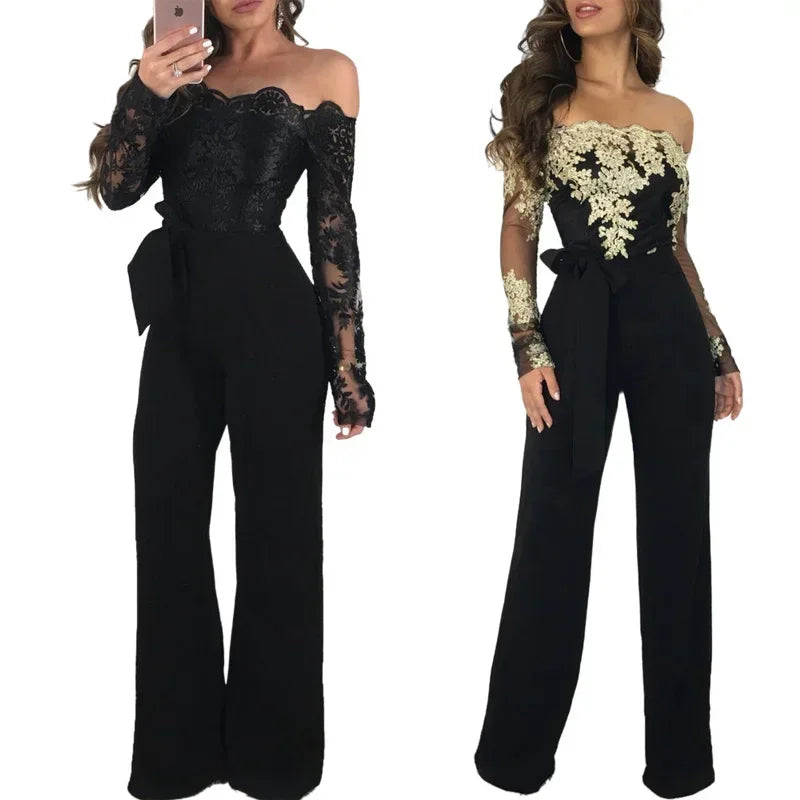 Appliques Slash Jumpsuit