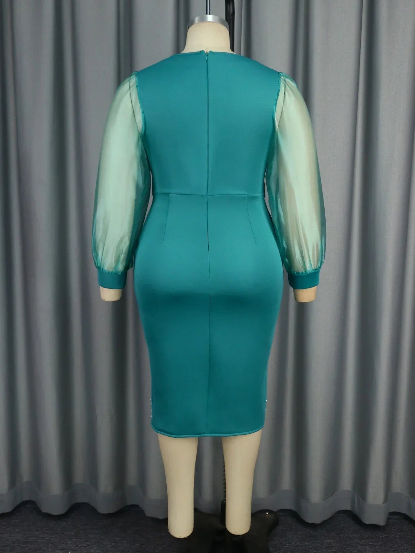 Lantern Sleeve Formal Dress