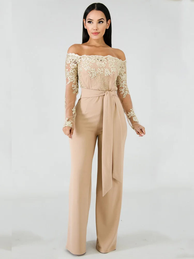 Appliques Slash Jumpsuit