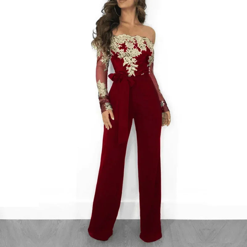 Appliques Slash Jumpsuit