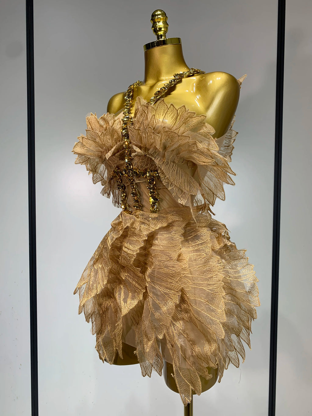 Mesh Fluffy Mini Dress