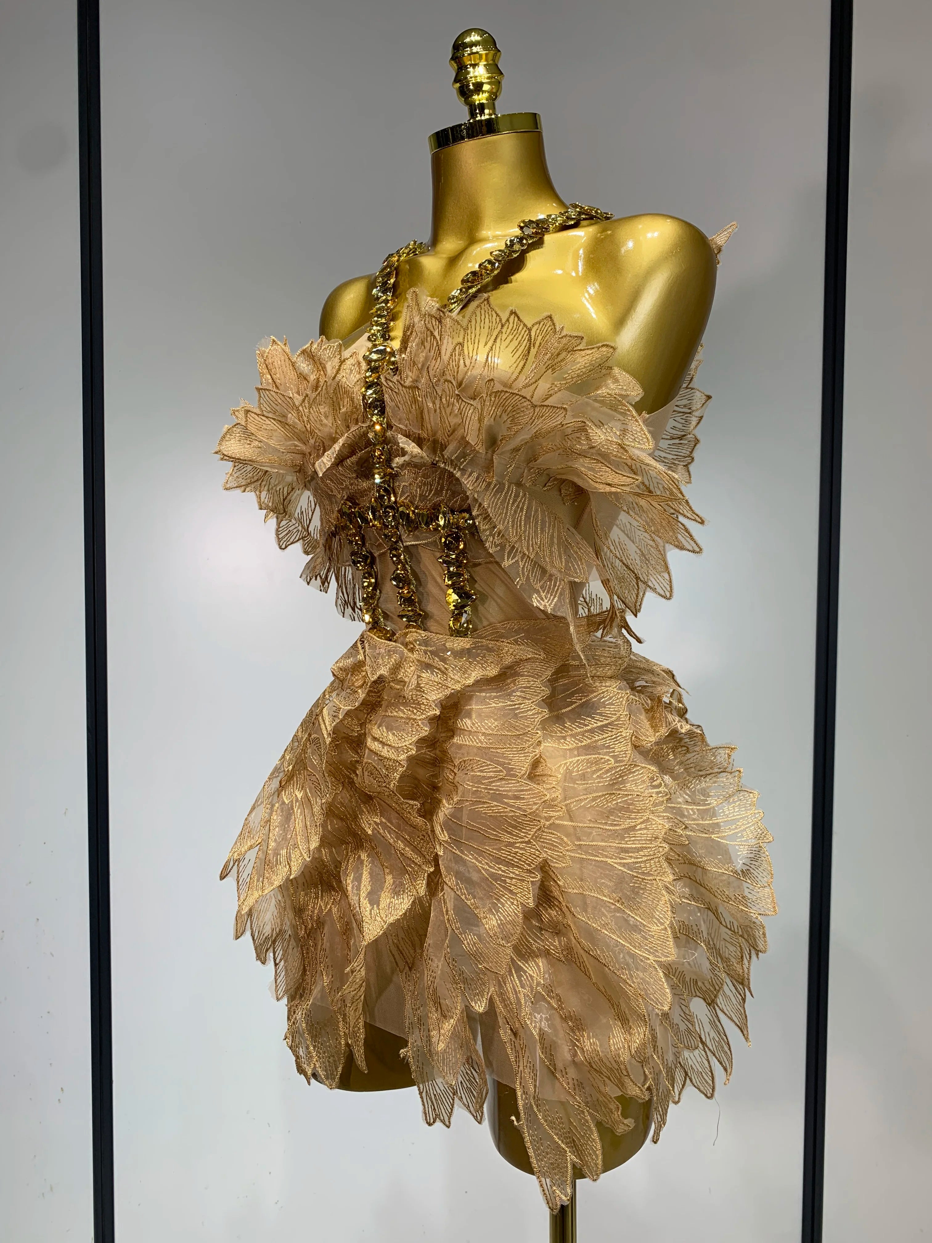 Mesh Fluffy Mini Dress