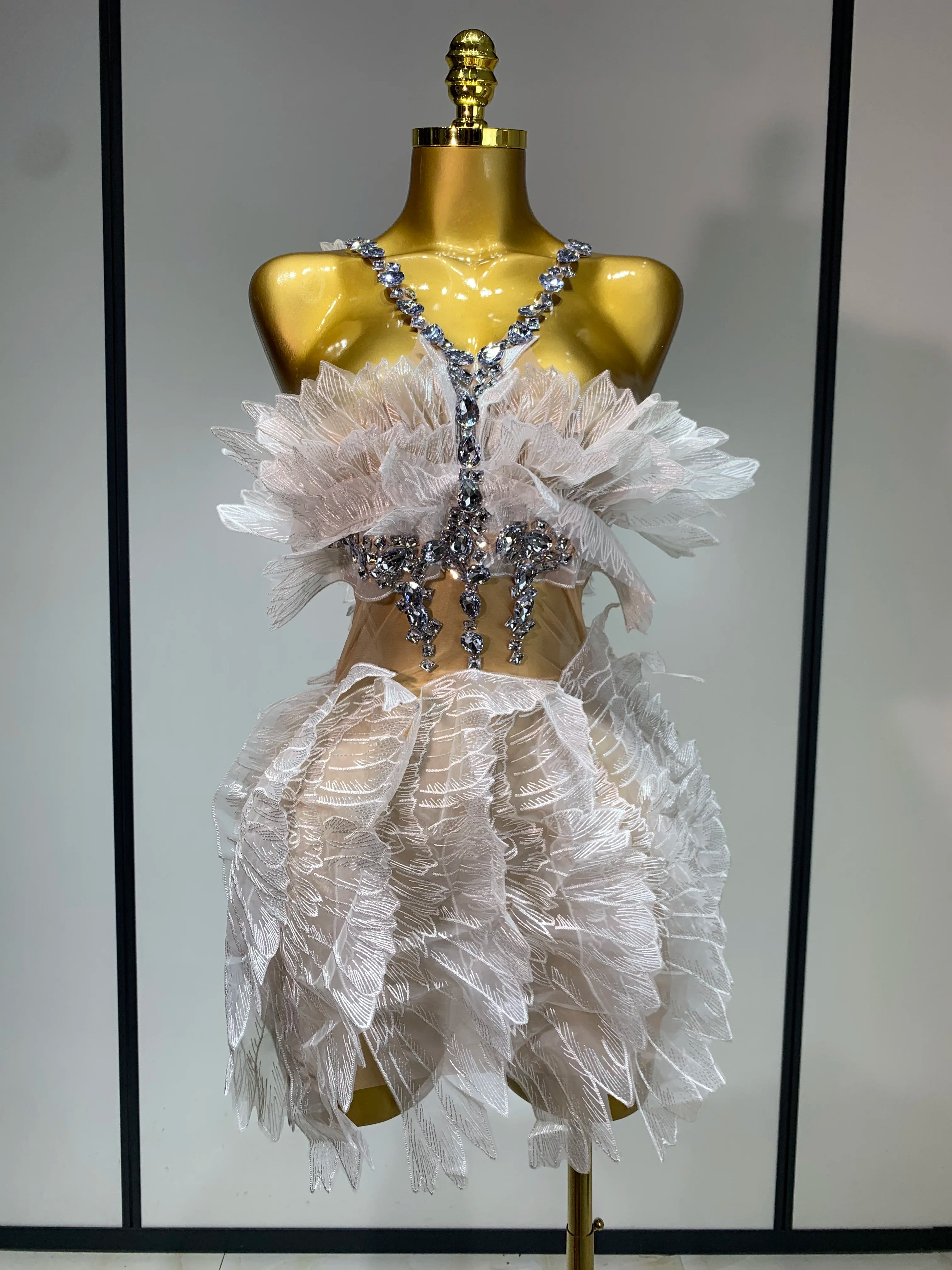 Mesh Fluffy Mini Dress