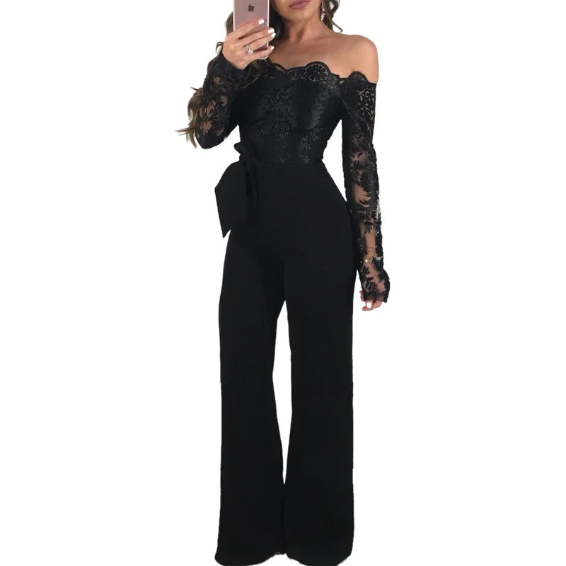 Appliques Slash Jumpsuit