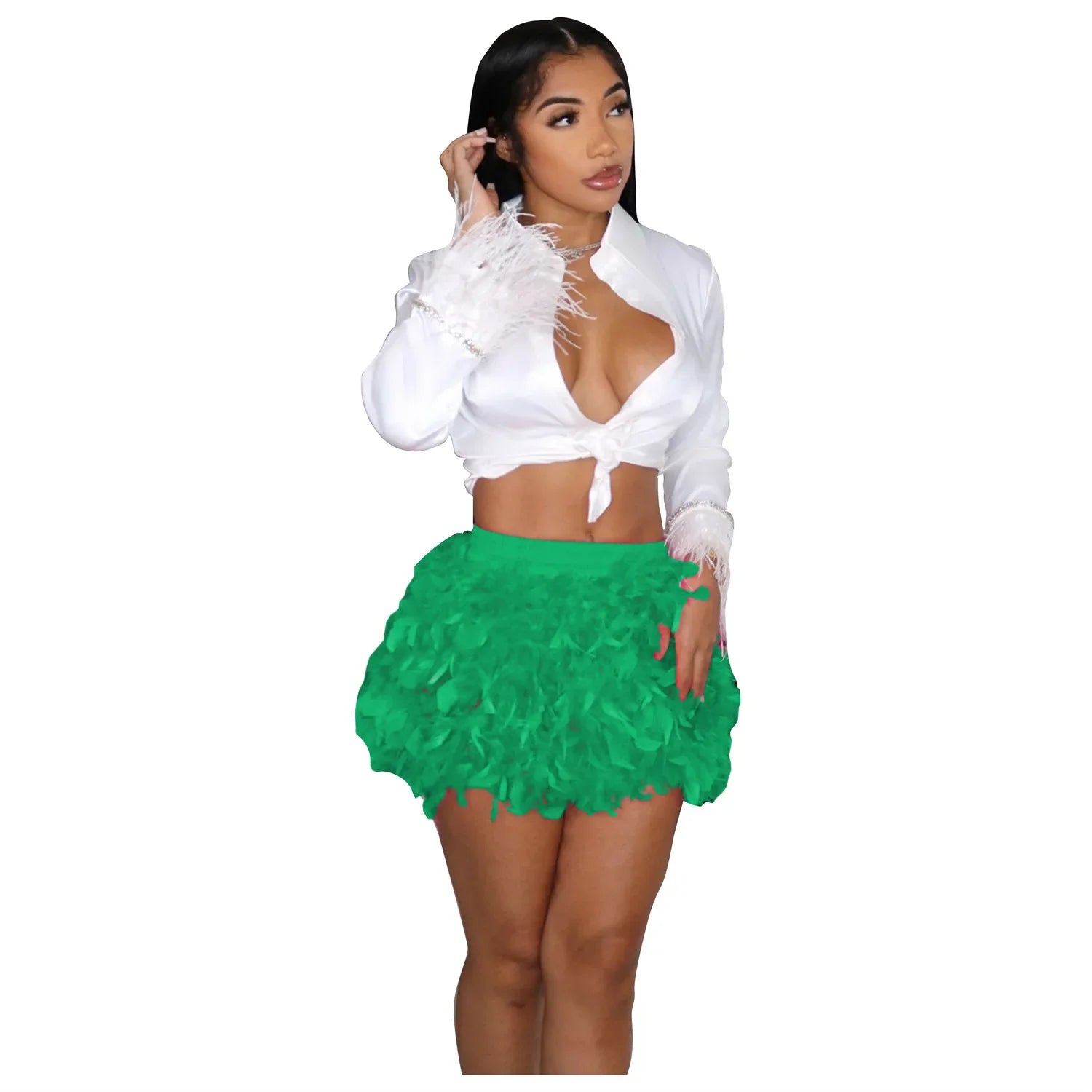 Feather Mini Skirt