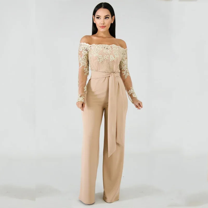 Appliques Slash Jumpsuit