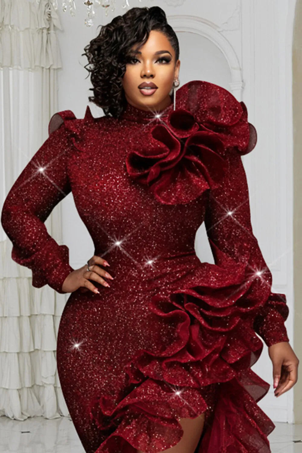 Ruffle Elegant Maxi Dress